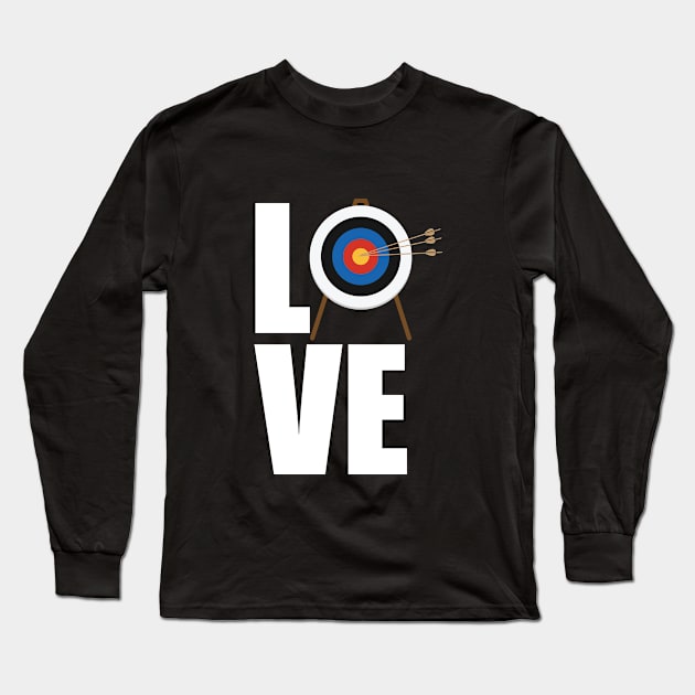 Archery- I Love Archery Long Sleeve T-Shirt by Kudostees